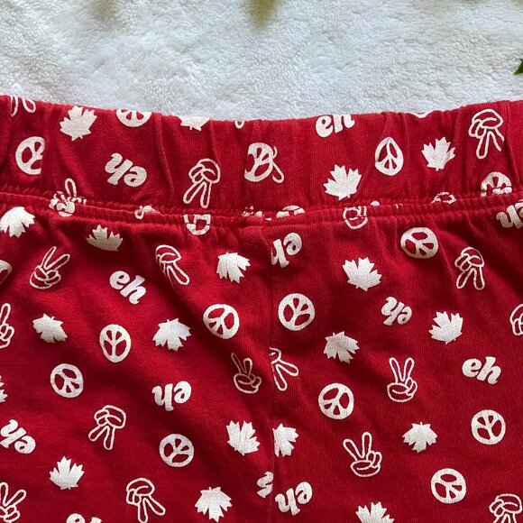 Joe Fresh Baby Shorts 18-24M Red Maple Leaf Print | Canada Day Cotton Pull-On - Picture 9 of 14
